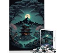 Puzzle de 1000 pièces pour Adolescents Paysage Nocturne Japonais décoration intérieure Jouet pour Les Jeux éducatifs renforce Les Liens Entre Les Couples Dimensions 38x26cm