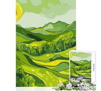 Puzzle de 1000 pièces pour Adolescents Paysage Original de collines verdoyantes Jeu Anti-Stress Cadeau de Noël Secret Jeux relaxants Renforce l'amour au Sein du Couple Dimensions 38x26cm