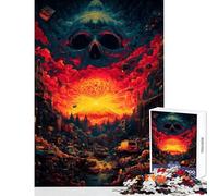 Puzzle de 1000 pièces pour Adolescents Paysage Urbain apocalyptique avec crâne et Nuage Jeu éducatif Décoration Murale Renforce l'amour Entre Les Couples (50x75cm)