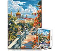 Puzzle de 1000 pièces pour Adolescents, Paysage Urbain avec cathédrale et Feuillage d'automne, Jeu éducatif Familial, Cadeau d'anniversaire, œuvre d'art, Dimensions 38x26cm