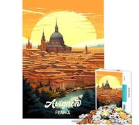 Puzzle de 1000 pièces pour Adolescents Paysage Urbain d'Avignon France Affiche Artistique Défi éducatif Jeu de Construction pour Les 14 Ans et Plus Jeu de Puzzle à Faire soi-même (38x52cm)