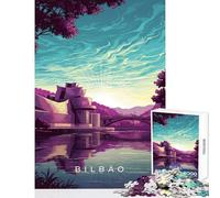 Puzzle de 1000 pièces pour Adolescents-Paysage Urbain de Bilbao avec Le musée Guggenheim-Jeu à Monter soi-même pour Les Amateurs de Jeux impossibles Difficile et Stimulant (50x75cm)