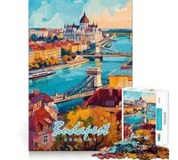 Puzzle de 1000 pièces pour Adolescents,Paysage Urbain de Budapest,découpe Fine,Exercice de Concentration,Jeu Amusant et Calme,Cadeau de Noël (50x75cm)