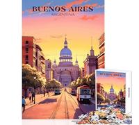 Puzzle de 1000 pièces pour Adolescents Paysage Urbain de Buenos Aires à Monter soi-même Jeu éducatif idéal comme Cadeau d'anniversaire ou pour décorer Un Bureau Dimensions 38x52cm