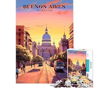 Puzzle de 1000 pièces pour Adolescents Paysage Urbain de Buenos Aires Activités Amusantes à la Maison Décoration Parfaite Jeux relaxants pour Les 14 Ans et Plus (50x75cm)