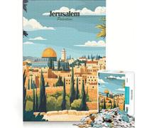 Puzzle de 1000 pièces pour Adolescents Paysage Urbain de Jérusalem Jeux de société pour s'amuser en Famille Collection d'artistes Beaux-Arts 38x52cm