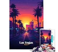 Puzzle de 1000 pièces pour Adolescents Paysage Urbain de Las Vegas au Coucher du Soleil Jouet éducatif et Amusant pour Toute la Famille Idée Cadeau (Dimensions 75x50cm)