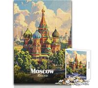 Puzzle de 1000 pièces pour Adolescents - Paysage Urbain de Moscou, Russie - Illustration Artistique - Jeu éducatif - Cadeau d'anniversaire - Cadeau de Père Noël Secret - Dimensions 38x52cm