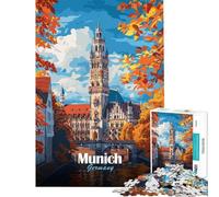 Puzzle de 1000 pièces pour Adolescents Paysage Urbain de Munich Jeu éducatif Stimulant œuvre d'art Difficile Cadeau (Taille 50x75cm)