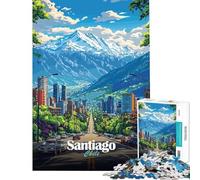 Puzzle de 1000 pièces pour Adolescents Paysage Urbain de Santiago du Chili Jeu éducatif Cadeau éducatif pour Femmes et Hommes (Taille 38x52cm)