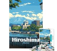Puzzle de 1000 pièces pour Adolescents Paysage Urbain d'Hiroshima activités Amusantes à la Maison décoration Jeux relaxants pour Les 14 Ans et Plus (38x26cm)