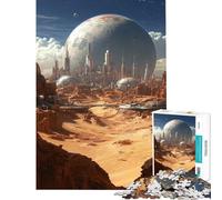 Puzzle de 1000 pièces pour Adolescents Paysage Urbain futuriste sur Une planète désertique Activités Amusantes à la Maison améliore la mémoire Jeu Pratique adapté aux 14 Ans et Plus (38x52cm)