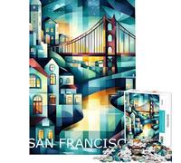 Puzzle de 1000 pièces pour Adolescents Paysage Urbain géométrique de San Francisco Jeu Difficile et Stimulant d'analyse et de logique à partir de 14 Ans (38x26cm)