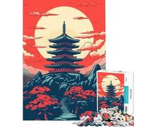 Puzzle de 1000 pièces pour Adolescents paysages Japonais Vintage activités Amusantes à la Maison décoration Jeux relaxants à partir de 14 Ans (50x75cm)