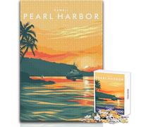 Puzzle de 1000 pièces pour Adolescents - Pearl Harbor, Hawaï - Casse-tête - Jeux familiaux - Découpe de précision - Cadeau d'anniversaire - Format 50x75cm