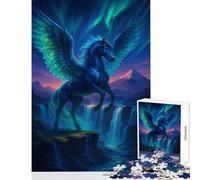 Puzzle de 1000 pièces pour Adolescents Pégase majestueux audessus d'une Cascade décor pour la Maison Jouet idéal pour se détendre et relever Un défi éducatif Dimensions 38x52cm