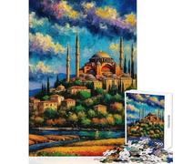 Puzzle de 1000 pièces pour Adolescents Peinture de Sainte-Sophie Jeux Amusants Loisirs à la Maison Décoration Murale Cadeaux Uniques pour Anniversaire et Noël (52x38cm)
