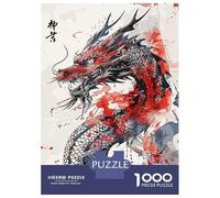 Puzzle de 1000 pièces pour adolescents - Peinture dragon chinois - Puzzles pour adultes - Jeux relaxants mais amusants et humoristiques - Idéal comme cadeau - 70 x 50 cm - 1000 pièces