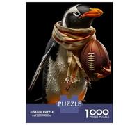 Puzzle De 1000 Pièces pour Adolescents Penguin American Football Puzzles pour Adultes Jeu Manuel Découpe De Précision pour Les Jeux 52x38cm/1000pcs