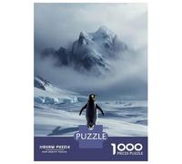 Puzzle De 1000 Pièces pour Adolescents Penguin in Antarctica with Mountain Backdrop Casse-tête pour Adolescents - Jeu Difficile Et Stimulant - Cadeau 70x50cm/1000pcs