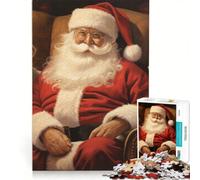 Puzzle de 1000 pièces pour Adolescents Père Noël et Golden Retrievers Jeu de réflexion activités Amusantes à la Maison Cadeau pour Femmes 50x75cm