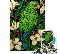 Puzzle de 1000 pièces pour Adolescents Perroquet en vitrail Jeu Familial pour Adolescents Améliore la mémoire Cadeau Stimulant (Dimensions 38x26cm)