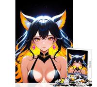 Puzzle de 1000 pièces pour Adolescents Personnage d'anime avec Oreilles de Renard Jeu de Construction pour Les Amateurs de Jeux et de Casse-tête Dimensions 38x26cm