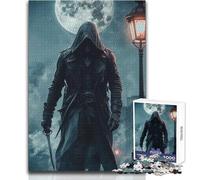 Puzzle de 1000 pièces pour Adolescents:Personnage mystérieux dans Un Paysage Urbain, apaisant et Relaxant, Assemblage précis, Dimensions:38x52cm