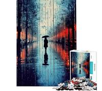 Puzzle de 1000 pièces pour Adolescents Personne Seule sous la Pluie Jeu de Puzzle Familial pour s'amuser en Famille Idée Cadeau pour Toute la Famille (Dimensions 38x26cm)
