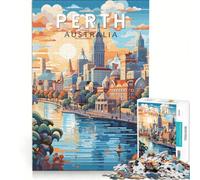 Puzzle de 1000 pièces pour Adolescents, Perth, Australie, Affiche, Jeu Familial, décoration Murale, renforce Les Liens d'amour Entre Les Couples 38x26cm