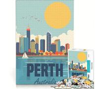 Puzzle de 1000 pièces pour Adolescents Perth Australie Jeu de réflexion Difficile et Stimulant idéal comme Cadeau pour Toute la Famille 38x26cm