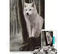 Puzzle de 1000 pièces pour Adolescents Petit Loup Blanc sur Un Arbre Jouet éducatif décoration intérieure Cadeau d'anniversaire Original 38x52cm