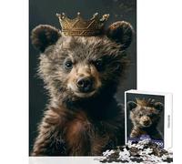 Puzzle de 1000 pièces pour Adolescents Petit Roi Ours à Monter soi-même Un pour s'amuser à la Maison et stimuler sa réflexion Dimensions 38x26cm