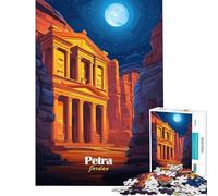 Puzzle de 1000 pièces pour Adolescents Petra Jordan Vue Nocturne idéal pour Un Anniversaire Noël ou Tout Simplement Amusant et éducatif (14 Ans et Plus) Dimensions : 50x75cm
