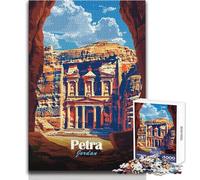 Puzzle de 1000 pièces pour Adolescents - Petra, Jordanie - Affiche de Voyage - Jeu Unique et Amusant - Cadeau d'anniversaire Original - 50x75cm