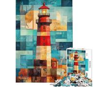 Puzzle de 1000 pièces pour Adolescents Phare Art géométrique Jeu Difficile et Stimulant d'analyse et de logique à partir de 14 Ans (38x52cm)