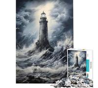 Puzzle de 1000 pièces pour Adolescents Phare dans la Brise Marine Jeu éducatif et ludique en Famille Décoration Murale Cadeau pour Femmes et Hommes (Dimensions 50x75cm)
