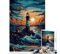 Puzzle de 1000 pièces pour Adolescents Phare et Nuit étoilée Jeu Manuel Cadeau d'anniversaire Décoration Murale Cadeau Unique pour Un Anniversaire ou Noël (38x26cm)