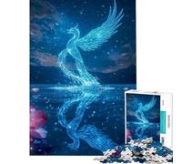 Puzzle de 1000 pièces pour Adolescents Phénix Bleu renaissant de Ses Cendres Jeu éducatif et intellectuel Une véritable œuvre d'art (50x75cm)