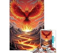 Puzzle de 1000 pièces pour Adolescents Phénix de feu s'élevant au-Dessus d'une rivière de Lave Jouet de Puzzle pour Adolescents décoration Murale Course de Vitesse Manuelle Aide à l'exercice cérébral