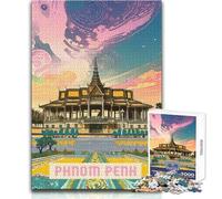 Puzzle de 1000 pièces pour Adolescents, Phnom Penh, Casse-tête, Jeux de société en Famille, décoration, Cadeau d'anniversaire, Dimensions 38x26cm