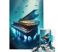Puzzle de 1000 pièces pour Adolescents Piano sous-Marin Jouets éducatifs Jeu Impossible découpe de précision Cadeau de Père Noël Secret (Taille 75x50cm)