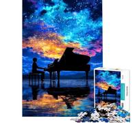 Puzzle de 1000 pièces pour Adolescents Piano sous Un Ciel étoilé Jeu éducatif Familial Stimulant à compléter à partir de 14 Ans (50x75cm)