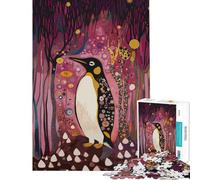 Puzzle de 1000 pièces pour Adolescents Pingouin Original dans Une forêt onirique Jeu éducatif et intellectuel pour Les Amateurs de Jeux Une véritable œuvre d'art (38x52cm)