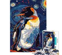 Puzzle de 1000 pièces pour Adolescents Pingouin sous Un Ciel étoilé activités ludiques à Faire à la Maison améliore la mémoire Jeux relaxants pour Les 14 Ans et Plus 38x52cm