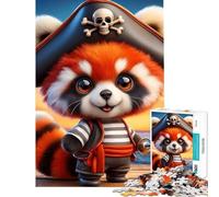 Puzzle de 1000 pièces pour Adolescents Pirate Panda Roux Jeu éducatif Jouets et Jeux éducatifs Cadeaux d'anniversaire Modèle à Assembler (Dimensions 38x52cm)