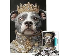 Puzzle de 1000 pièces pour Adolescents Pit Bull Royalty Jeu de réflexion Difficile et Stimulant à compléter (Dimensions 38x52cm)