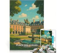 Puzzle de 1000 pièces pour Adolescents, Place des Vosges, Paris, Jeu Impossible, Décoration d'intérieur, Collection d'artistes, Beaux-Arts 38x26cm