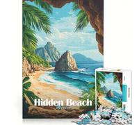 Puzzle de 1000 pièces pour Adolescents Plage cachée au Mexique Jeu éducatif décoration Murale Cadeau Original pour Un Anniversaire ou Noël 50x75cm