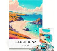 Puzzle de 1000 pièces pour Adolescents Plages secrètes d'Iona, Jouet éducatif, décoration intérieure, avec Poster et fiche d'informations Assortis 50x75cm